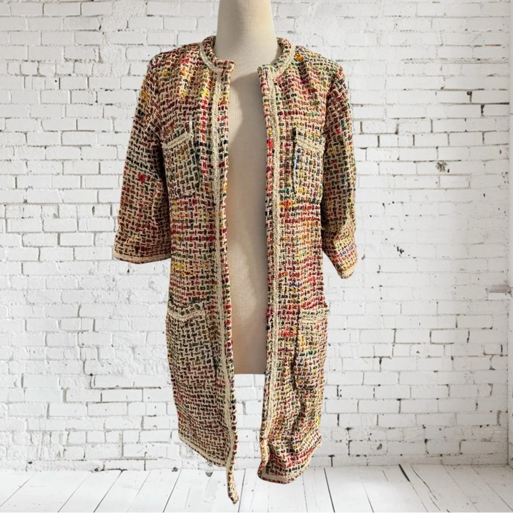 Anthropologie ett:twa Berwyn Tweed Jacket Multicolor Textured Coat - Picture 8 of 8